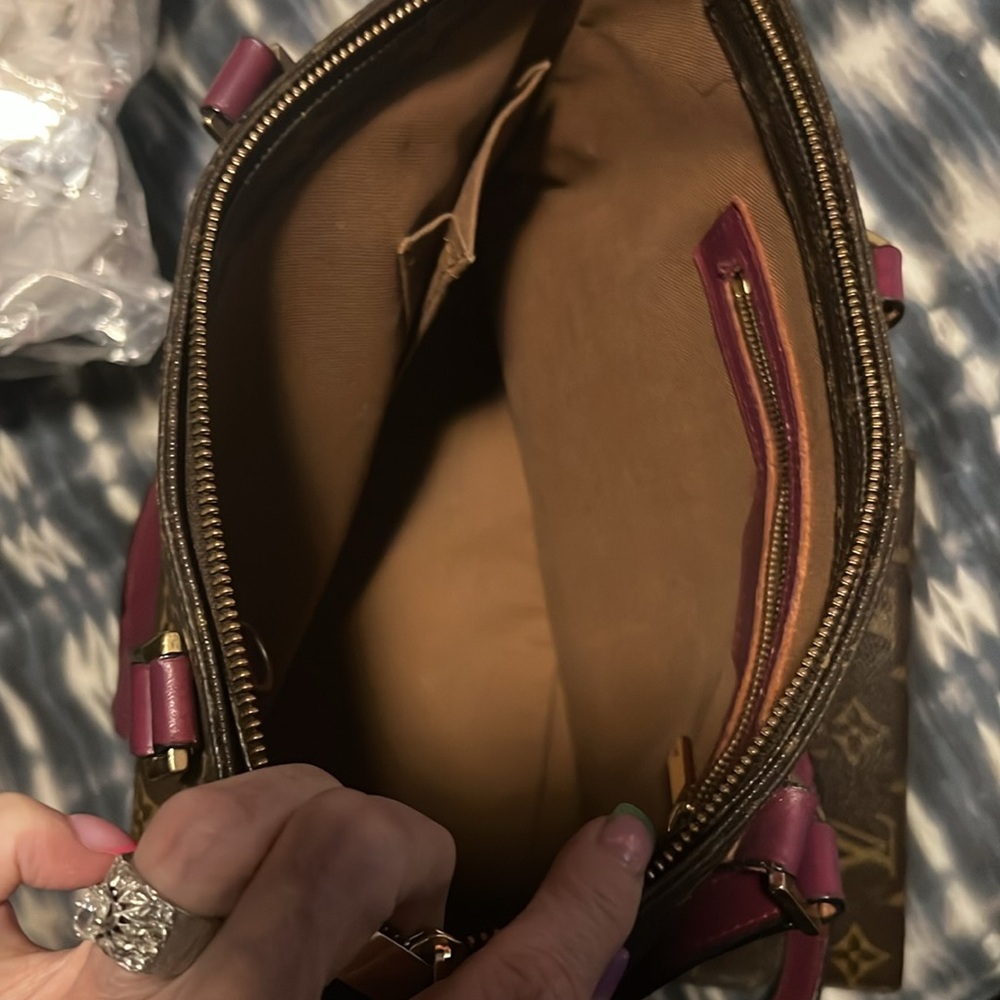 Louis Vuitton Brown and Purple Monogram Tote and matching wallet. - Picture 10 of 14